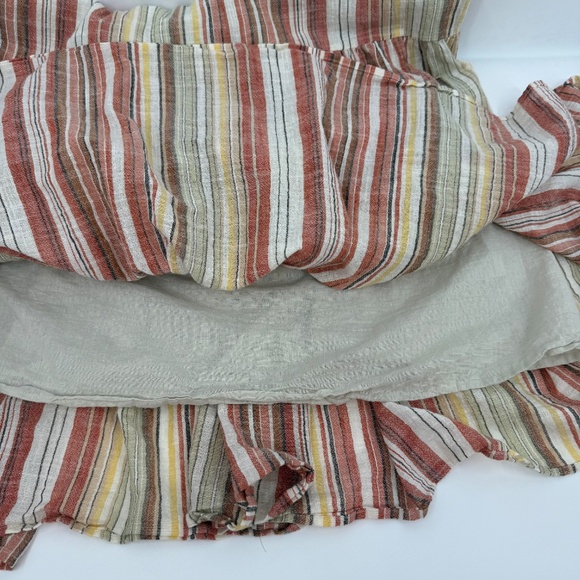 Linda Anderson Dress Women XXL Multicolor Sleeveless Stripe Tiered Maxi House - Picture 8 of 15